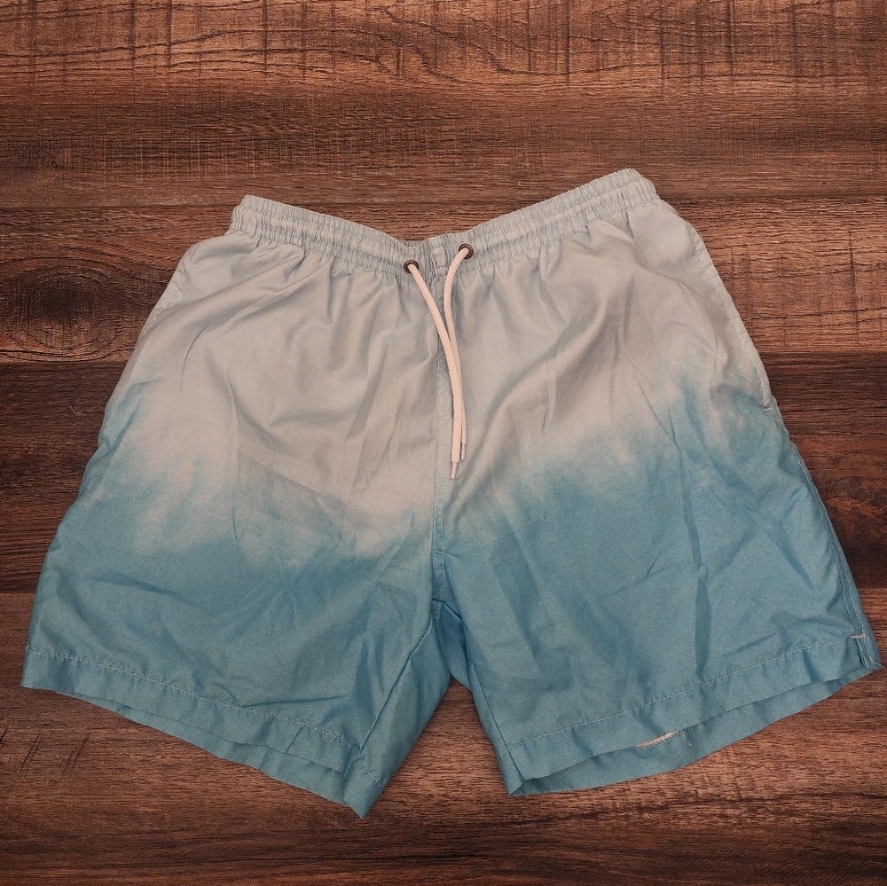 Trunks Men's Blue Ombre Swim Shorts, Size Medium